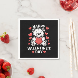 Serviette En Papier Jour de l'ours Heureuse Sainte-Valentin