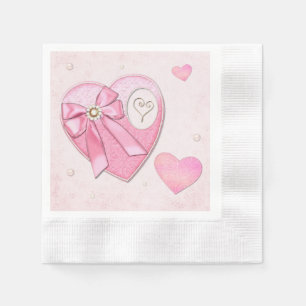 Serviette En Papier Jour des Valentines du coeur au coeur