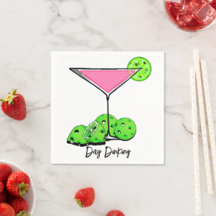 Serviette En Papier Jour Diner Cocktail Cosmo Rose, Pickleball Limes
