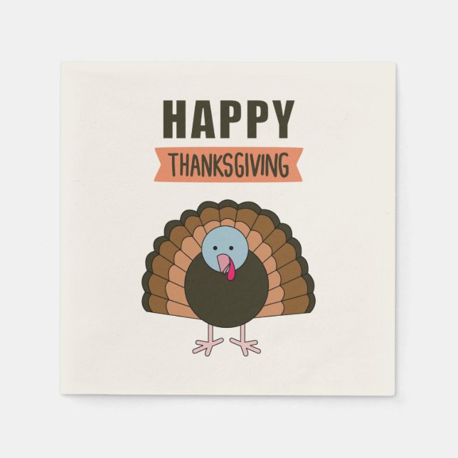 Serviette En Papier Jour du bon thanksgiving Turquie Gratuit vacances (Devant)