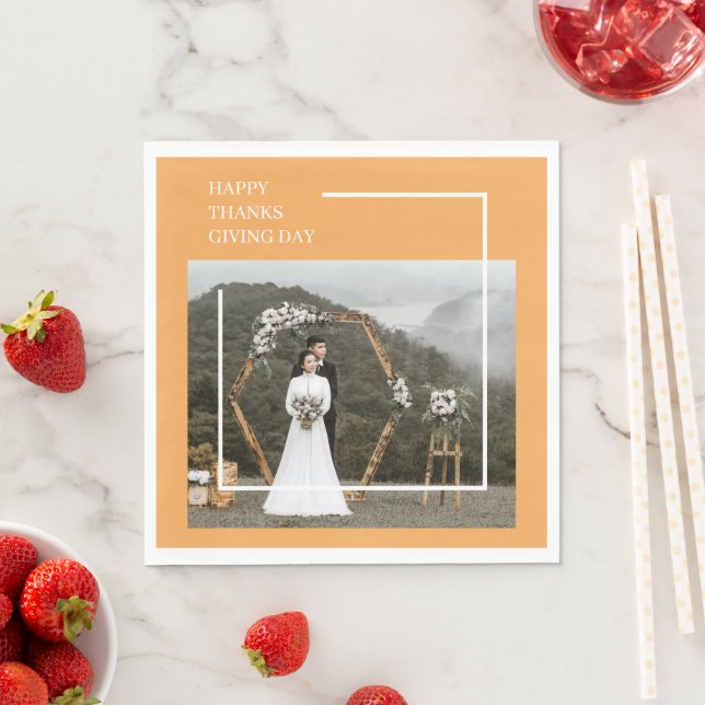 Serviette En Papier Jour Elegant Photo Famille & Bon thanksgiving (En situation)