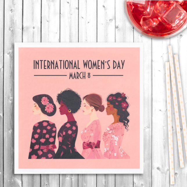 Serviette En Papier Journée internationale de la femme Les femmes du m (Créateur téléchargé)