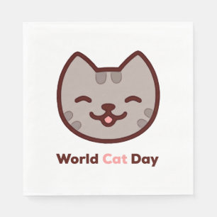 Serviette En Papier Journée mondiale du chat