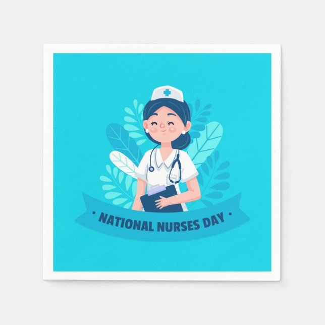 Serviette En Papier Journée nationale des infirmières et infirmiers /  (Devant)