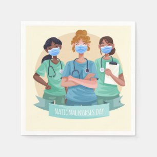 Serviette En Papier Journée nationale des infirmières et infirmiers / 