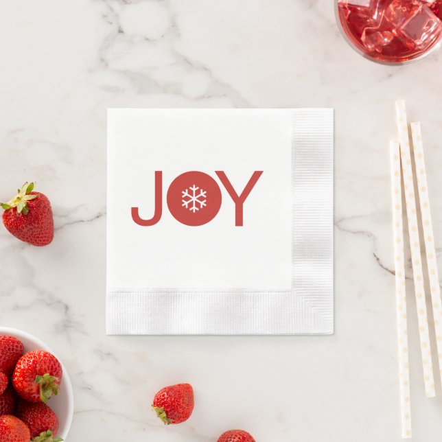 Serviette En Papier Joy Christmas Napkin (En situation)