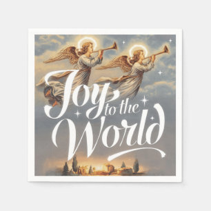 Serviette En Papier Joy to the World Christmas Design