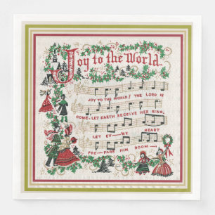 Serviette En Papier Joy to the World Song Sheet