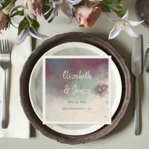Serviette En Papier Joyau d'aquarelle moderne tons Boho Mariage