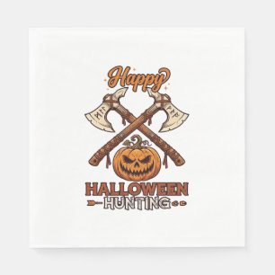 Serviette En Papier Joyeuse chasse d'Halloween Haches croisées Citroui