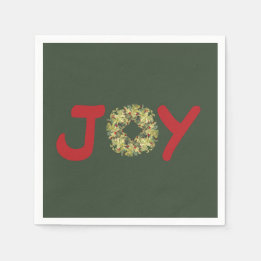 Serviette En Papier Joyeuse couronne au coeur clair de Noël Napkin