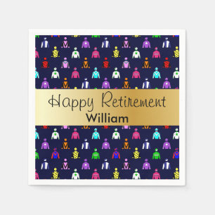 Serviette En Papier Joyeuse course de chevaux de retraite Jockey Soies