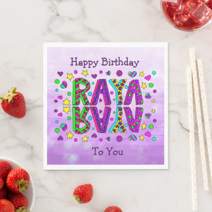 Serviette En Papier Joyeuse fête de Raya d'anniversaire