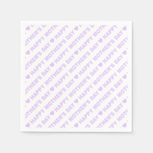 Serviette En Papier Joyeuse Fête des Mères Lilac sur le Livre blanc