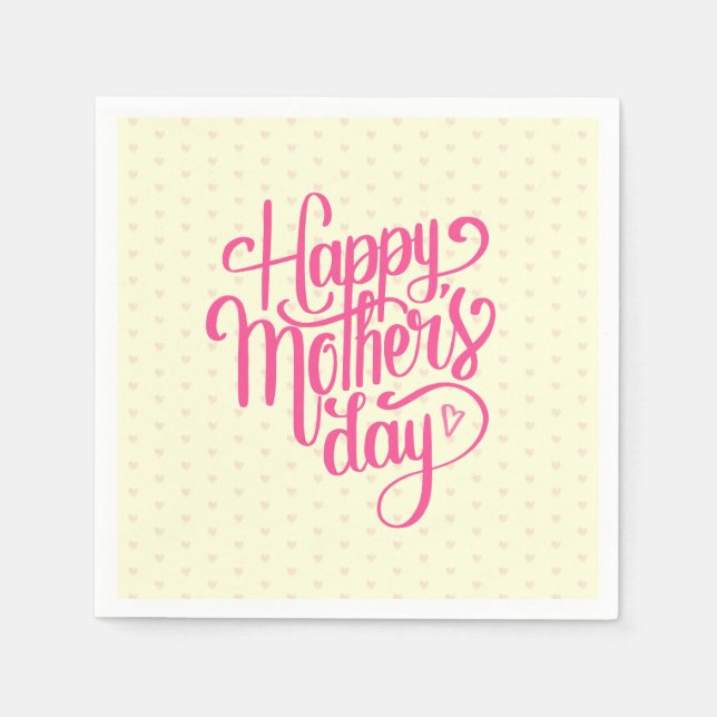 Serviette En Papier Joyeuse fête des mères | Napkin (Devant)