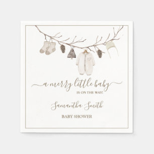 Serviette En Papier Joyeuse petite fête de Noël d'hiver pour bébé