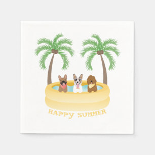 Serviette En Papier Joyeuse Piscine pour chiens d'été