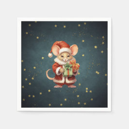 Serviette En Papier Joyeuse souris Noël