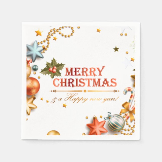 Serviette En Papier Joyeuses Crishtmas À Tous (Devant)