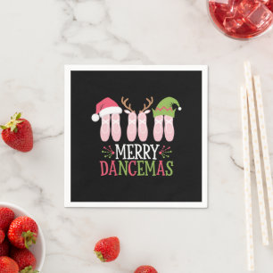 Serviette En Papier Joyeuses Dancemas Noël Ballet Chaussures Danse