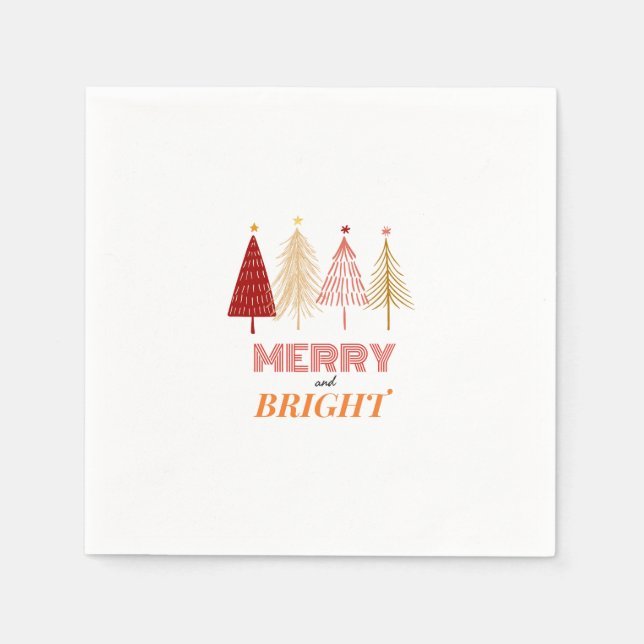 Serviette En Papier Joyeuses et brillantes serviettes de Noël (Devant)