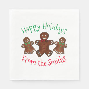 Serviette En Papier Joyeuses fêtes Gingerbread Homme Noël Cookies