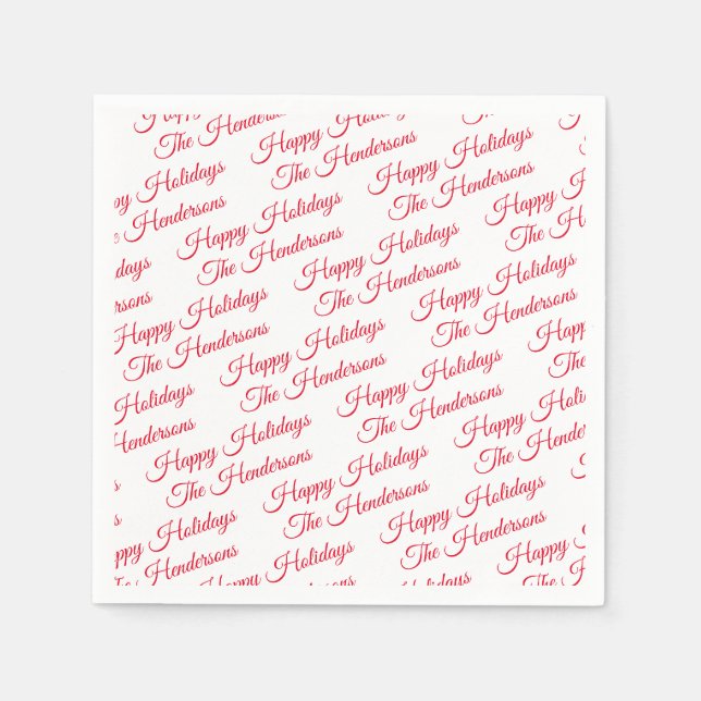 Serviette En Papier Joyeuses Fêtes Personnalisées (Devant)