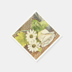 Serviette En Papier Joyeuses fleurs blanches de la Saint Patrick