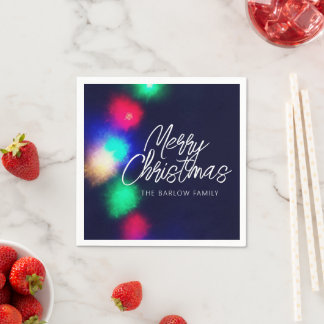 Serviette En Papier Joyeuses lumières de Noël