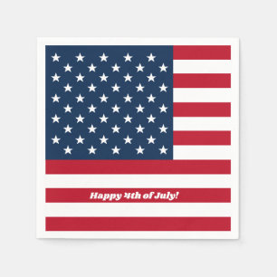 Serviette En Papier Joyeuses serviettes 4 juillet Drapeau
