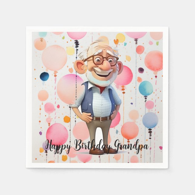 Serviette En Papier Joyeuses serviettes d'anniversaire (Devant)