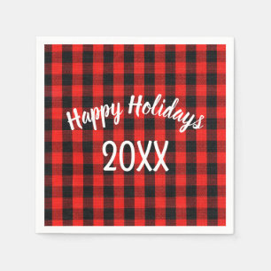 Serviette En Papier Joyeuses vacances Buffalo Plaid