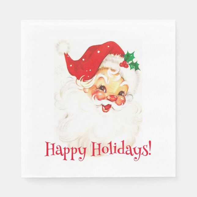 Serviette En Papier Joyeuses vacances Père Noël ! (Devant)