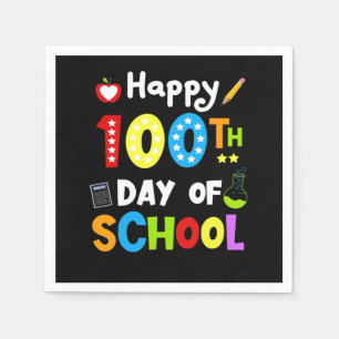 Serviette En Papier Joyeux 100e jour de l'enseignant étudiant 100 jour