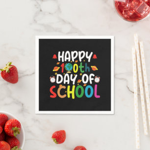 Serviette En Papier Joyeux 100e jour d'école Enseignant Élève