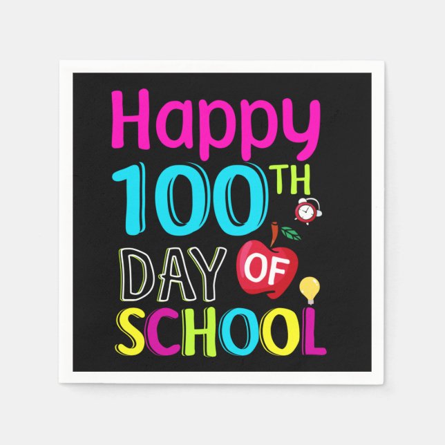 Serviette En Papier Joyeux 100ème jour d'école (Devant)