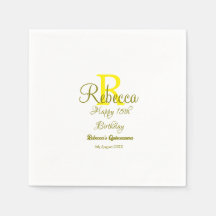 Joyeux 15e anniversaire jaune ajouter nom monogram