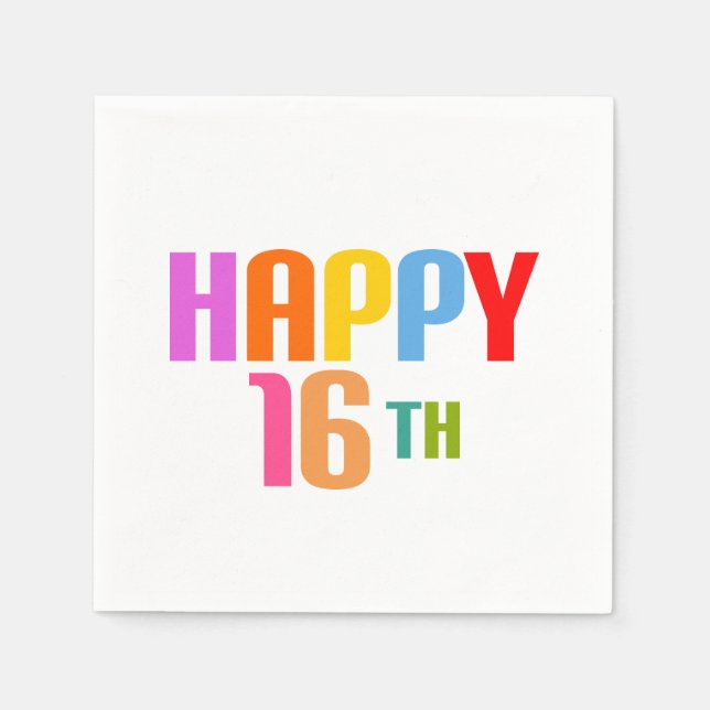 Serviette En Papier Joyeux 16ème (Devant)