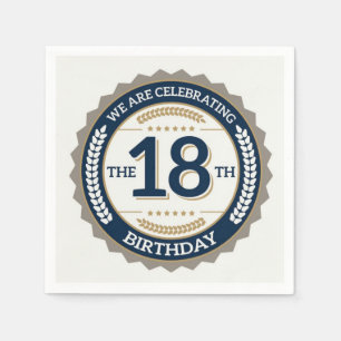 Serviette En Papier Joyeux 18ème anniversaire