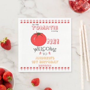Serviette En Papier Joyeux 1er Anniversaire pour un Tomate Mignon Genr