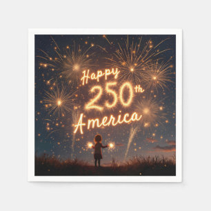 Serviette En Papier Joyeux 250ème anniversaire Amérique dans les feux 