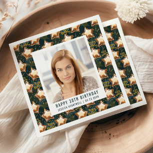 Serviette En Papier Joyeux 30e Anniversaire Photo Star Glamour Ballons