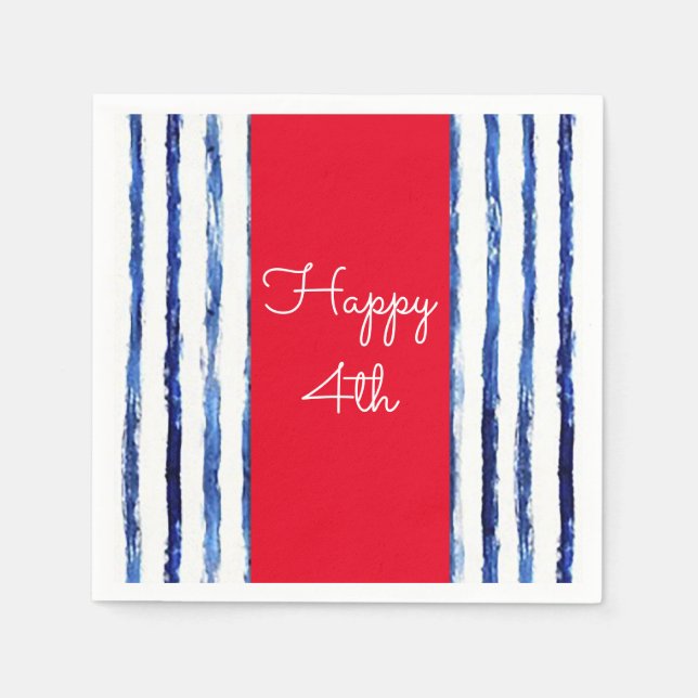 Serviette En Papier Joyeux 4 juillet (Devant)