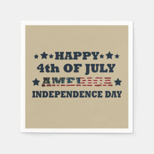 Serviette En Papier Joyeux 4 juillet fête de l'indépendance Amérique