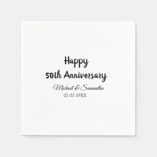 Serviette En Papier Joyeux 50e anniversaire ajouter nom du couple date
