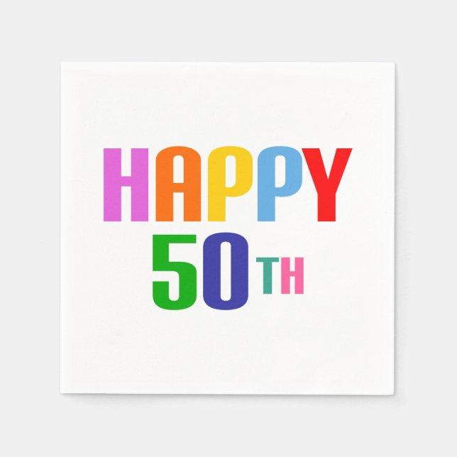 Serviette En Papier Joyeux 50ème (Devant)