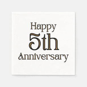 Serviette En Papier Joyeux 5e anniversaire 3 serviettes à clé