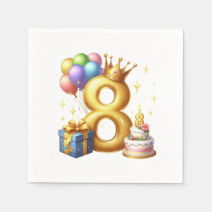 Serviette En Papier Joyeux 8ème Anniversaire