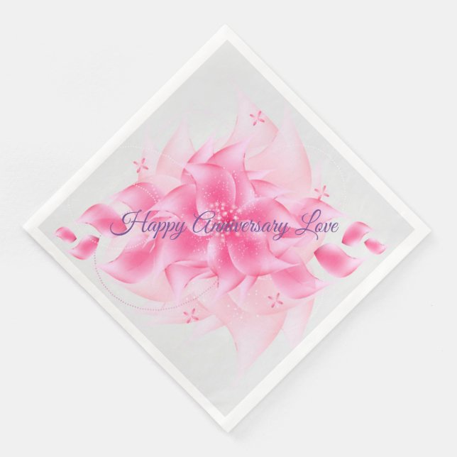 Serviette En Papier Joyeux Amour Anniversaire (Coin)