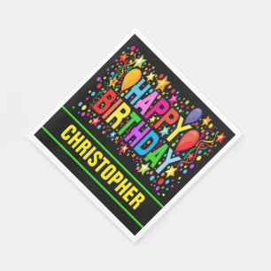 SERVIETTE EN PAPIER JOYEUX ANNIVERSAIRE